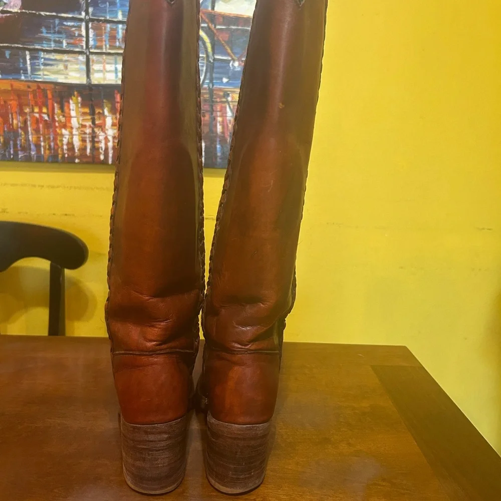 ❌SOLD❌Vintage Women's Frye Campus Boots Braided Leather Detail Size 7 B Made USA - Picture 9 of 11